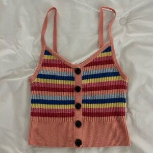 American Eagle Colorful Striped Knit Sweater